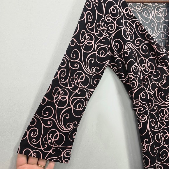 Vtg Y2K Babydoll Midi Dress M Black 3/4 Sleeve Empire‎ Dress Whimsigoth Grunge - Picture 3 of 9